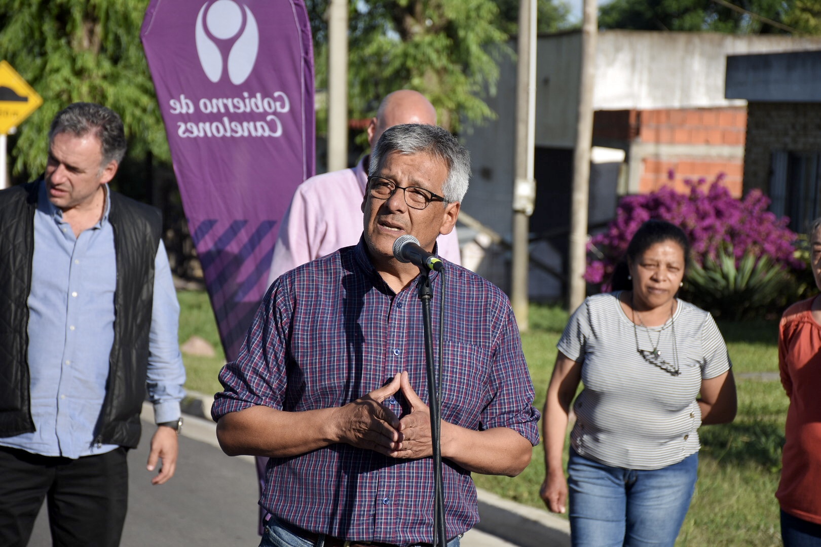 Alcalde del municipio de Canelones, Darío Pimienta, en la  inauguración de obras de consolidación de la periferia urbana de la ciudad de Canelones