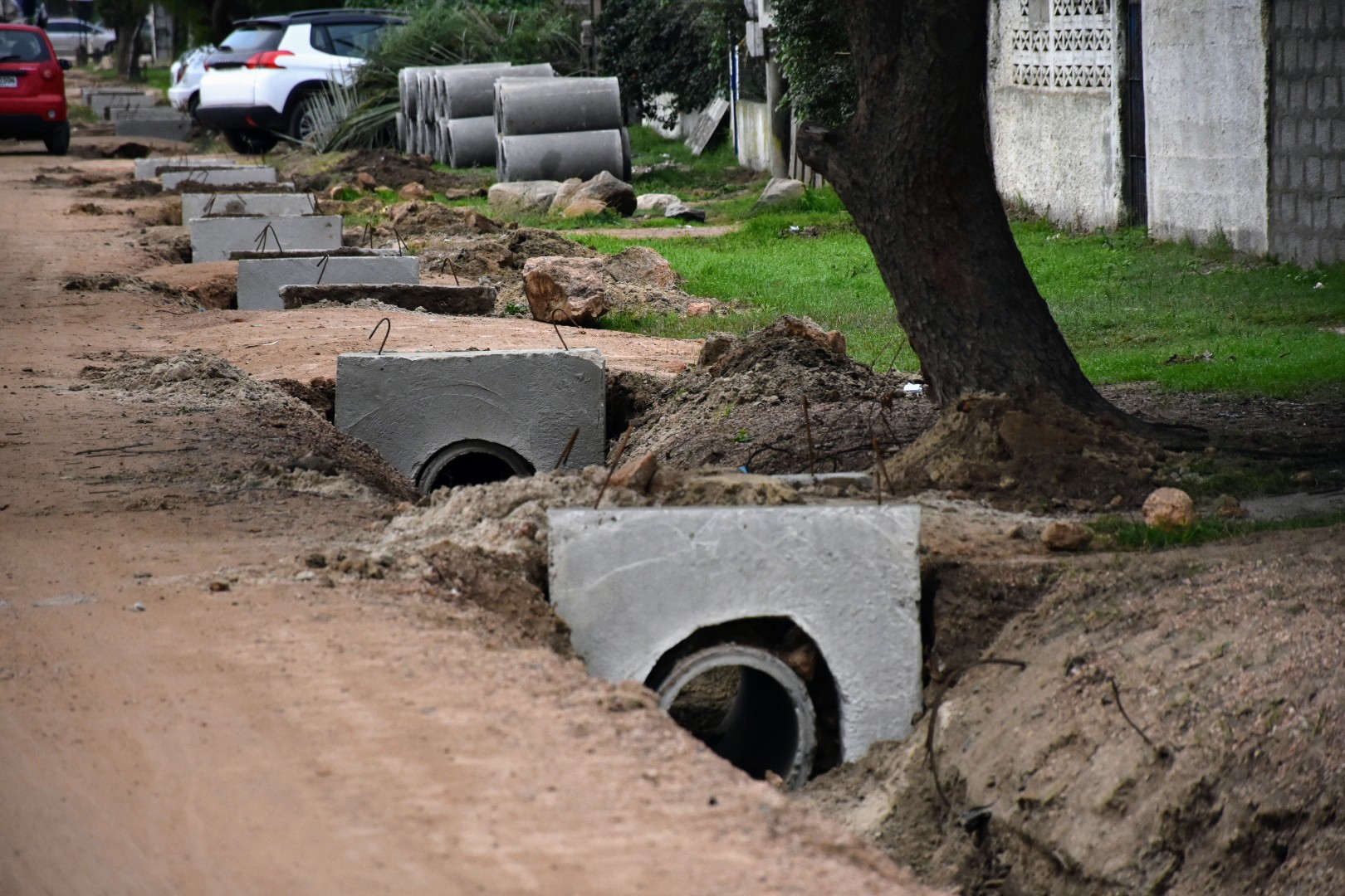 Colocación de cabezales en calle Garibaldi