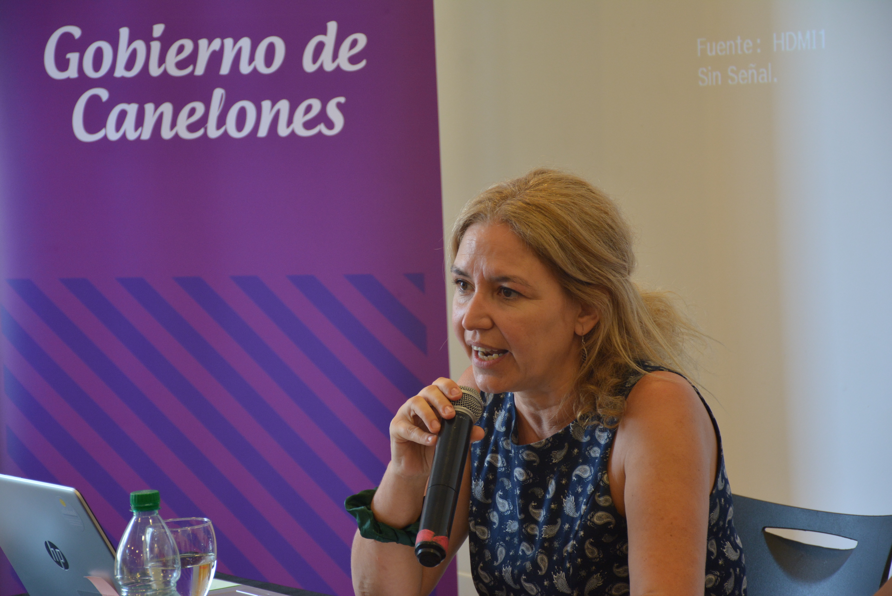 Directora de Género y Equidad del Gobierno de Canelones, Nohelia Millán, en la actividad central por el Día Internacional de la Mujer