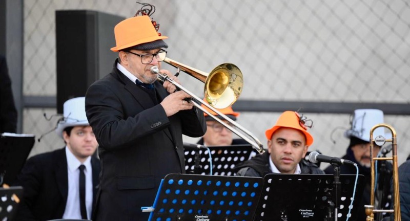 Banda Municipal en la inauguración de del Plan de Mejoramiento Barrial en Municipal 1 de Santa Lucía 