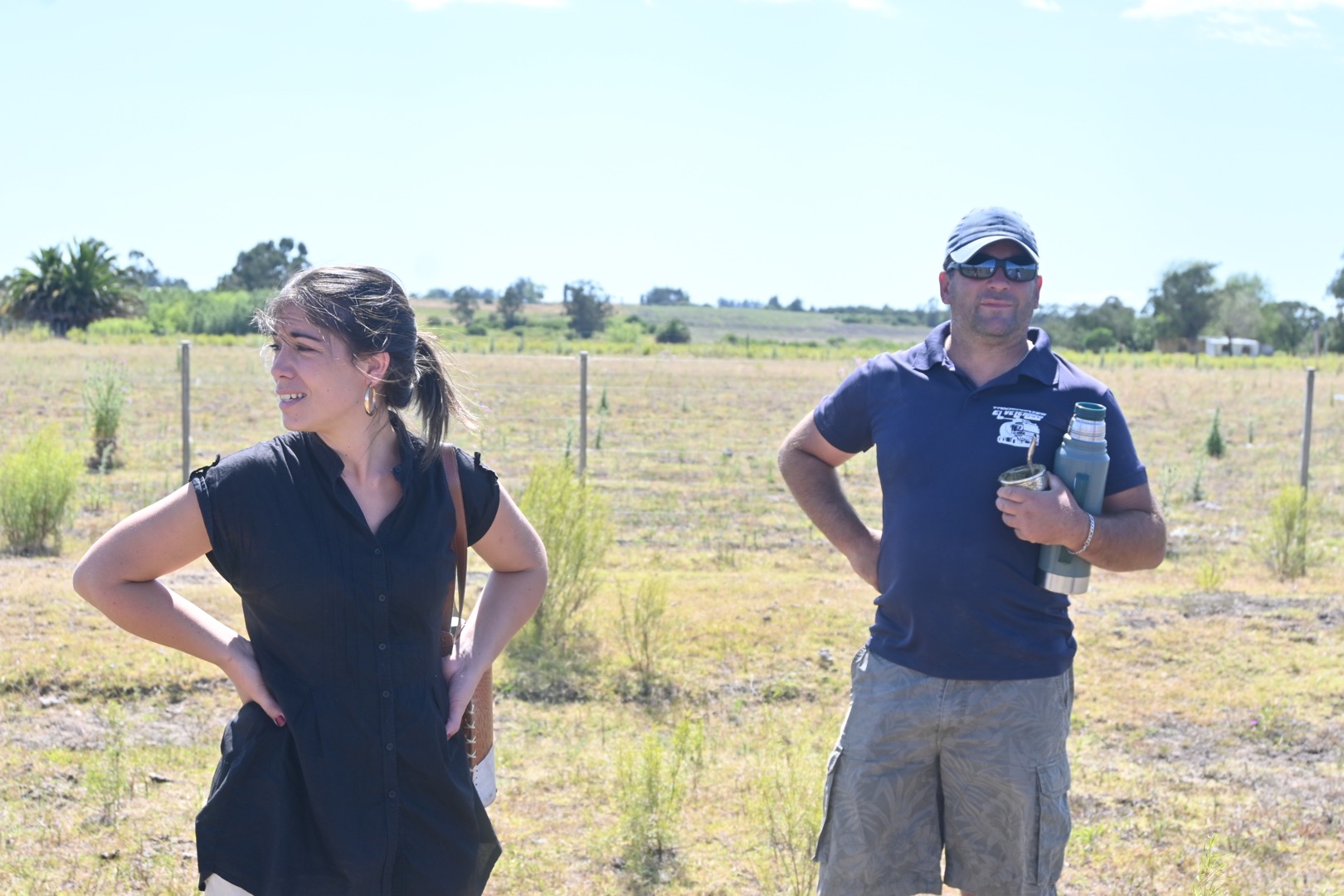  Coordinadora del Gabinete Productivo, Tania Yanes, y Daniel Rivero, productor rural de Canelones, en recorrida por la zona rural de la Ruta 107 para profundiza la asistencia a los productores rurales ante la problemática por el déficit hídrico 