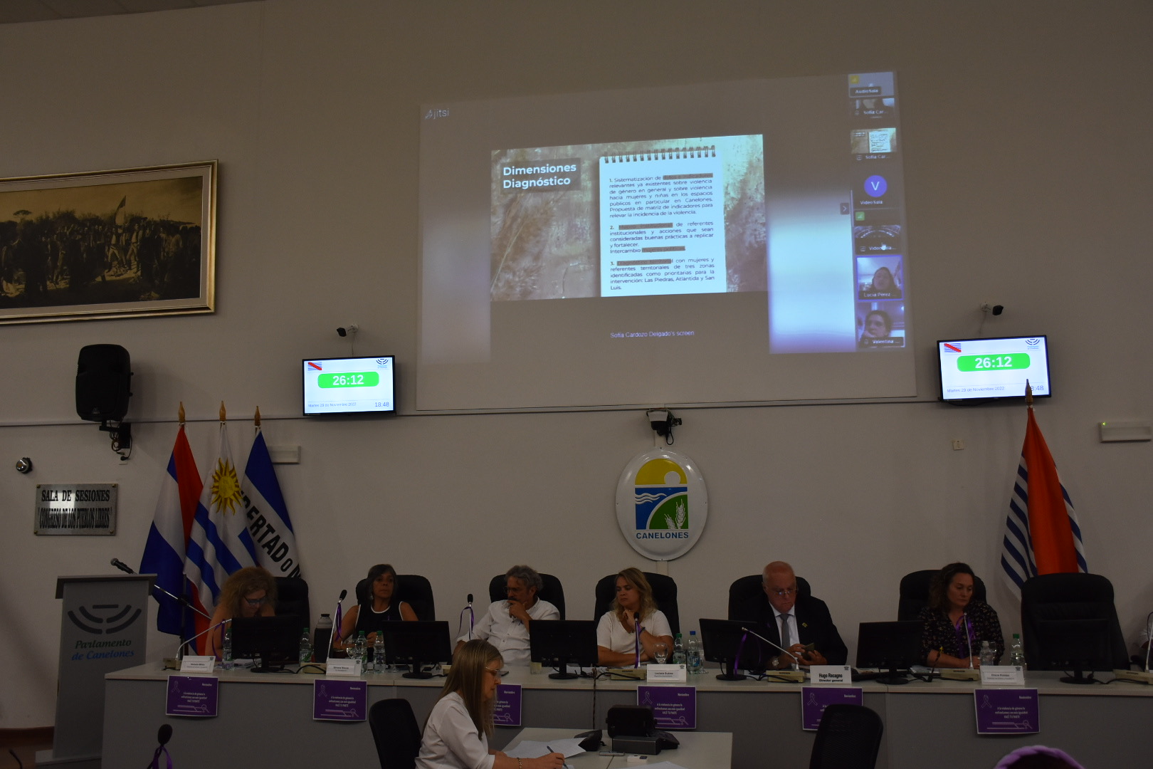 Sesión extraordinaria en la Junta Departamental de Canelones, en el marco del Mes Internacional para la Eliminación de la Violencia Contra las Mujeres Sesión extraordinaria en la Junta Departamental de Canelones, en el marco del Mes Internacional para la Eliminación de la Violencia Contra las Mujeres