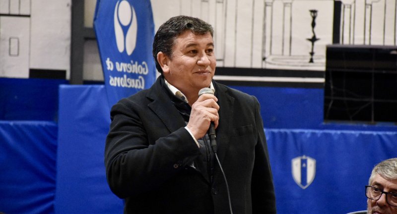 El Presidente del Club Atlético Juventud de Las Piedras, Yamandú Costa, en la inauguración de las nuevas obras del Estadio Federal Cirilio Malnatti del Club Atlético Juventud de Las Piedras