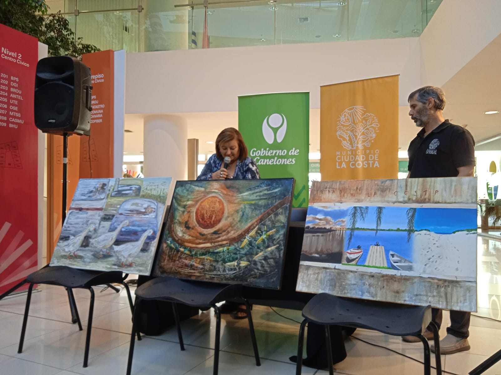 Las tres obras ganadoras del concurso Pintando identidades de Ciudad de la Costa Las tres obras ganadoras del concurso Pintando identidades de Ciudad de la Costa