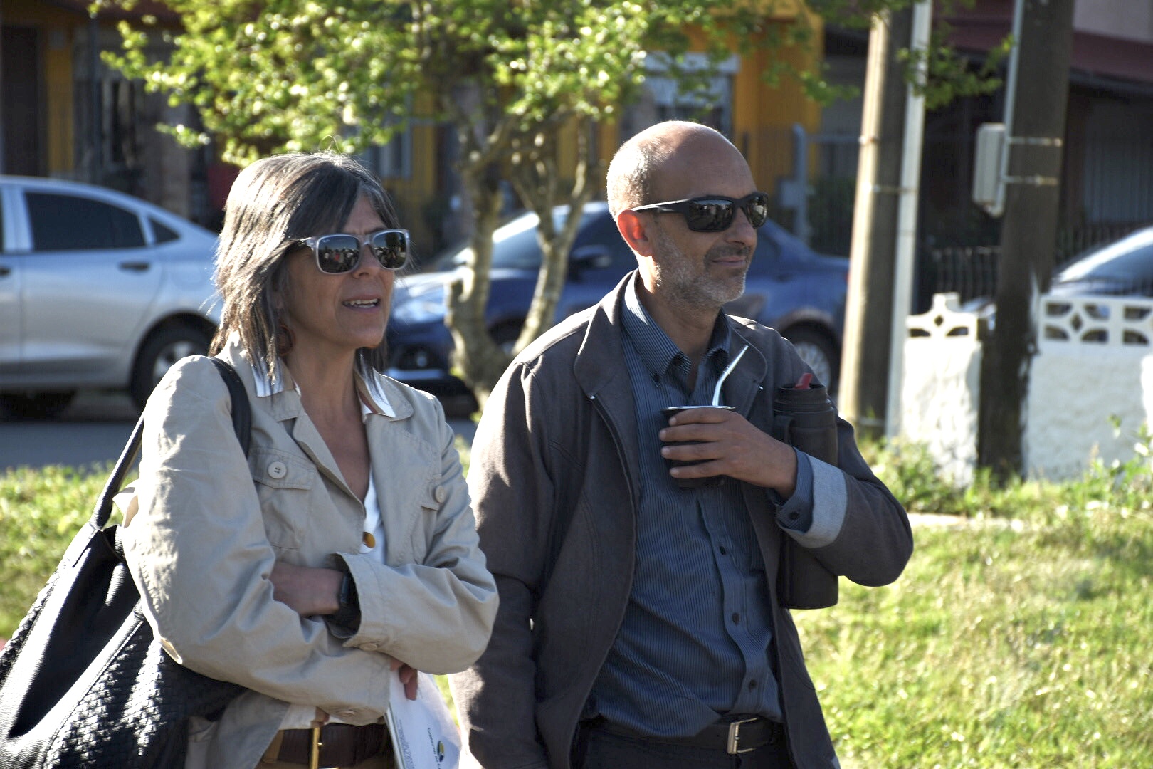 Pro Secretaria General de la Intendencia de Canelones, As. Soc. Silvana Nieves y Coordinador de Gabinete Territorial, Sergio Ashfield,  en la  inauguración de obras de consolidación de la periferia urbana de la ciudad de Canelones