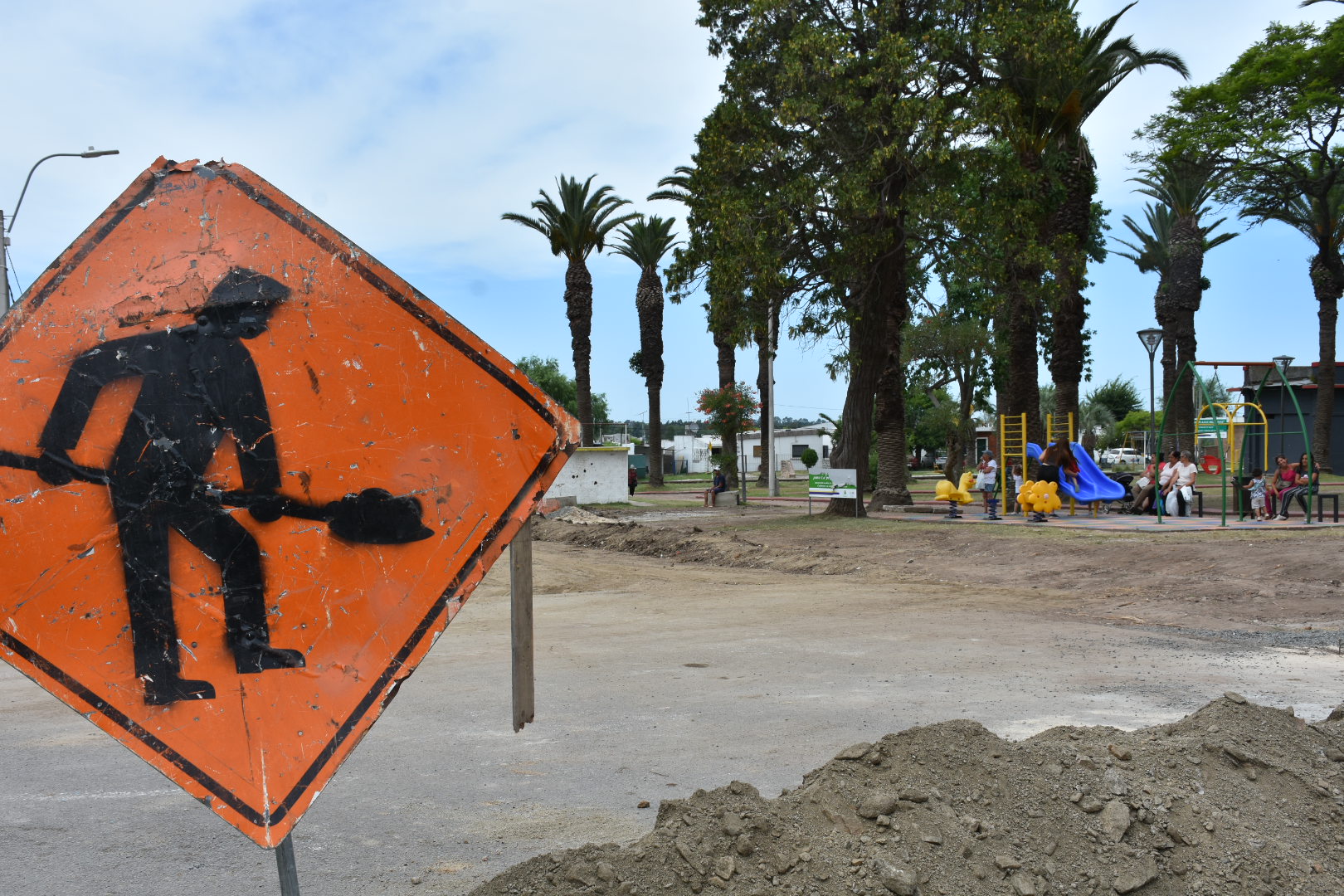 Vista de las obras en Plaza Diego Pons