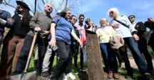 personas formadas plantando un arbol 