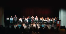 Banda Departamental interpretando el himno 