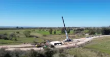 Vista aérea de las obras en la localidad de Montes 
